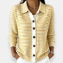 Striped Button Cardigan with Ribbed Cuffs 6
