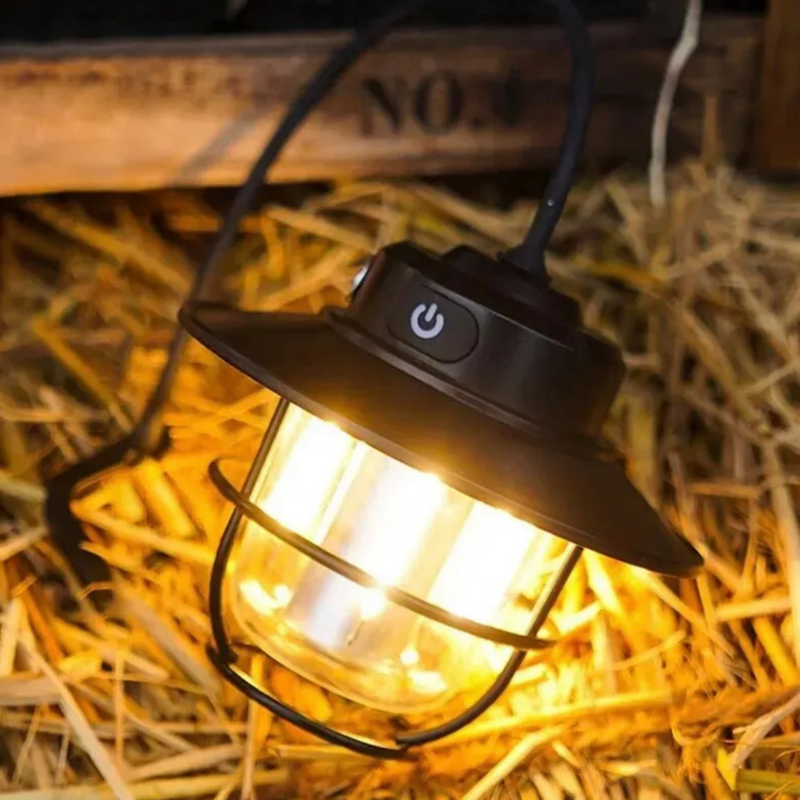 Tragbare LED Campinglampe - VintaGlow