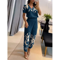 Trendiger Damen-Jumpsuit mit kurzen Ärmeln und weitem Bein - Alina