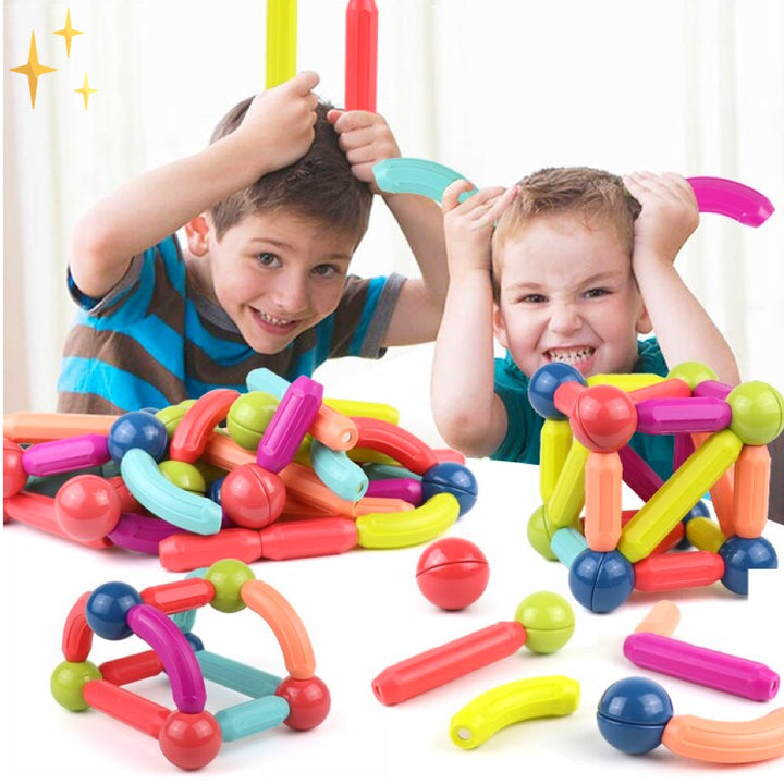 64 Stuks Magnetische Bouwblokken - Creatix