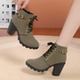Damen Stiefeletten mit Absatz und dicker Sohle – Yeda