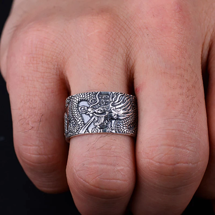 Silver Dragon Sutra Ring | Stylish & Unique Ring