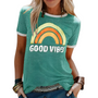 Damen-T-Shirt mit Regenbogenprint – Sunny