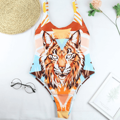 Stijlvolle éénstuk badpak met dierenprint voor dames - WildWelle