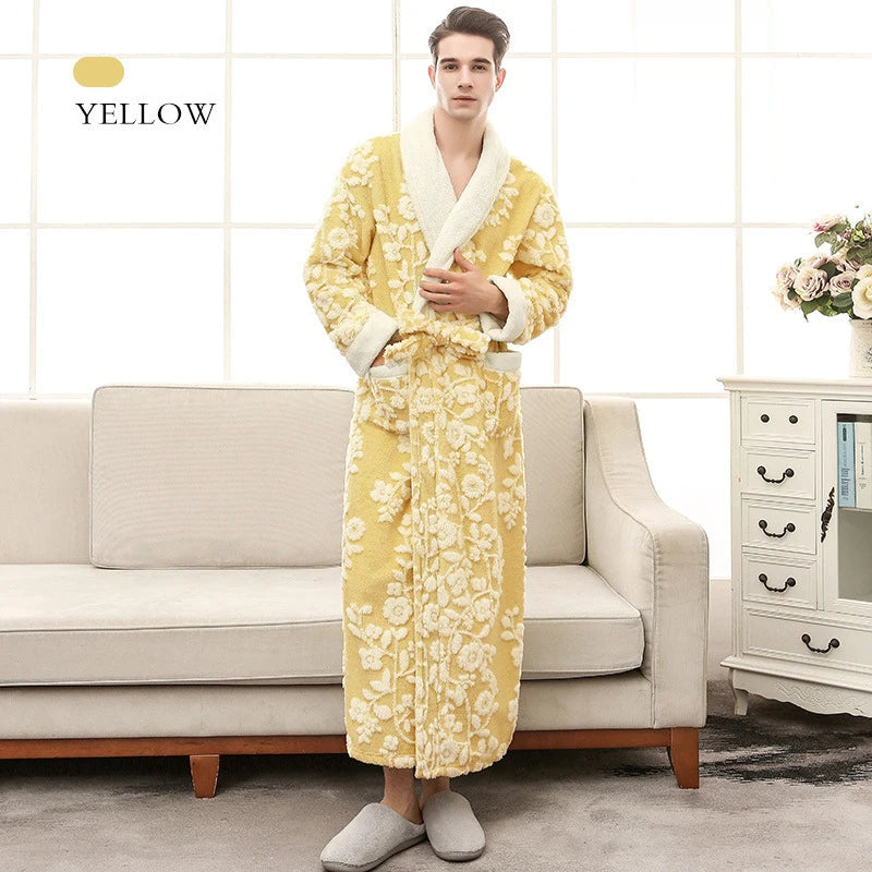 Jacquard Bathrobe | Warm and comfy fleece bathrobe