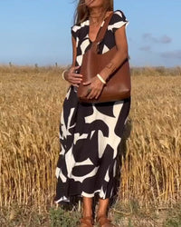 V-Ausschnitt Maxikleid mit Print - Bella