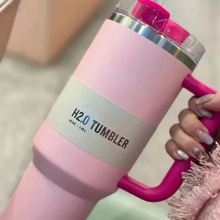 Vacuüm Geïsoleerde Beker met Deksel en Rietje - ThermoTumbler