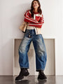 Trendige Mid-Rise Barrel Jeans - Livia