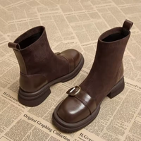 Suede Comfort Boots with Leather Trim 2