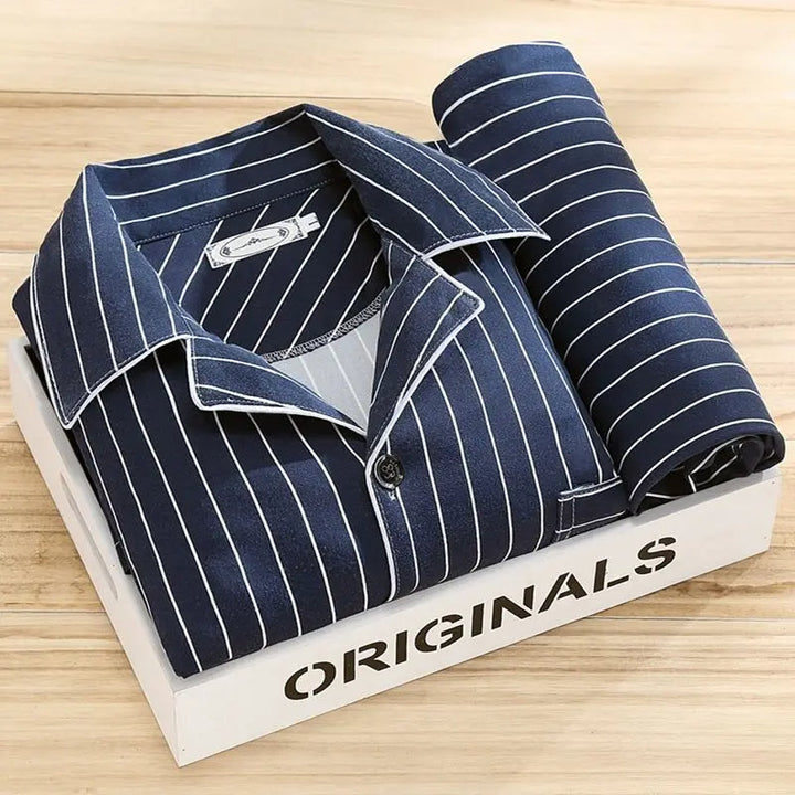 Gestreiftes Pyjama-Set | Hausanzug