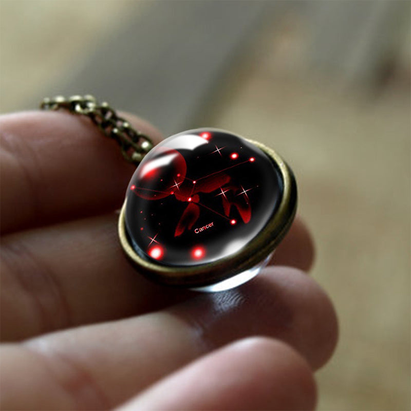 Glass 12 Zodiac Sign Protective Pendant - Sofia