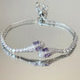 Silbernes Schlangenarmband mit Zirkonia - Lyra