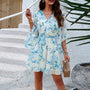 Sommerliches Blumen Kleid mit Spitze und V-Ausschnitt – Sofia