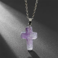 Halskette mit Kreuz aus Natürlichen Edelsteinen - Seraphina