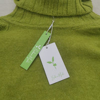 Light Green, Oversized Knitted Turtleneck Sweater - HerbstGlanz