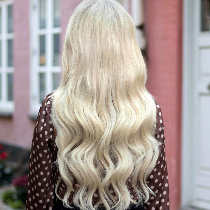Naadloze Hairextensionstrook – SilkLine (Light Ash Blonde 60B)