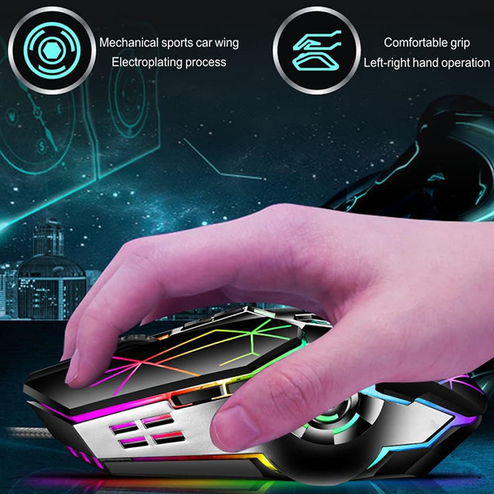 Mechanisch 87-toetsen gamingtoetsenbord met RGB-achtergrondverlichting en blauwe schakelaars