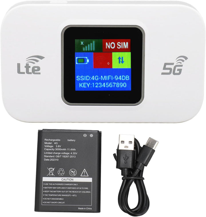 4G LTE USB WiFi-hotspot Modem met 300 Mbps Snelheid en 3000 mAh Batterij – Netvora