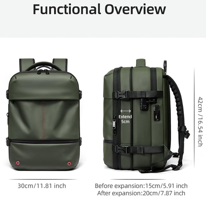 Expandable &amp; Waterproof Travel Backpack with Vacuum Compression – Arvid