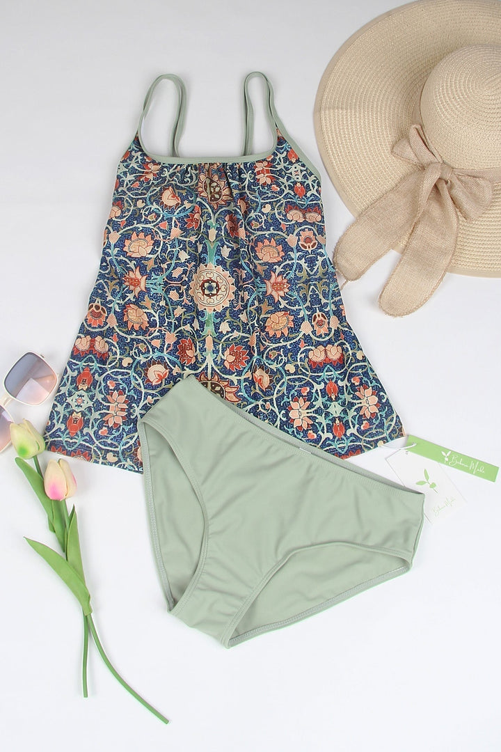 Stilvoller ärmelloser Bikini mit attraktivem Muster - SummerGlow