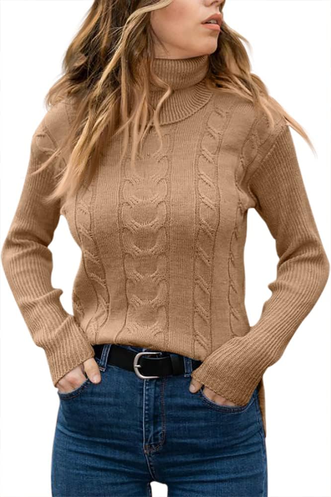 Stilvoller Gestrickter Damen Rollkragenpullover - Denise