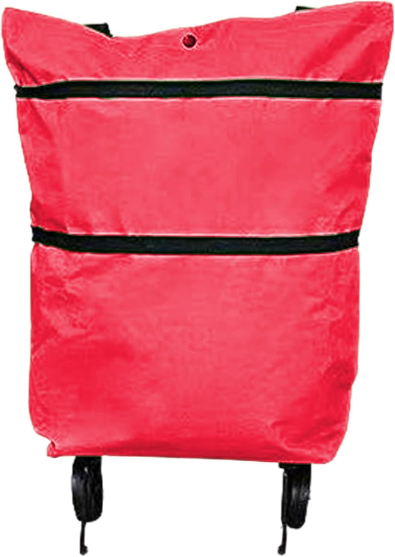Large Capacity Folding Shopping Bag with Wheels – Reusable Cart Tote – Veytra