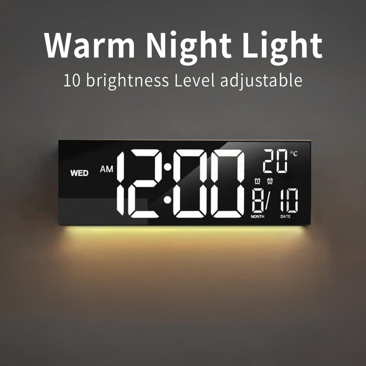 Digitale RGB-Wand- & Tischuhr 40,6 cm mit Fernbedienung – Lumeris