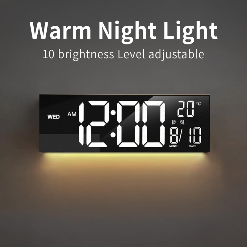 Digitale RGB-Wand- & Tischuhr 40,6 cm mit Fernbedienung – Lumeris