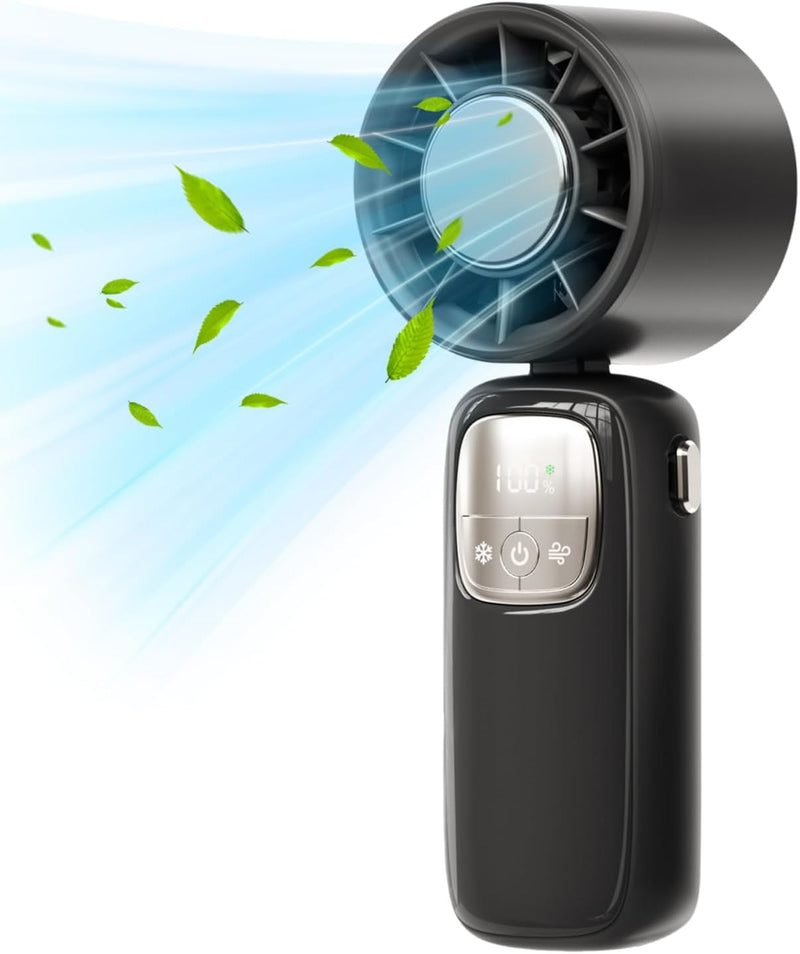 Tragbarer faltbarer Handventilator mit LED-Display – 100 Geschwindigkeiten