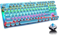 Mechanisch 87-toetsen gamingtoetsenbord met RGB-achtergrondverlichting en blauwe schakelaars