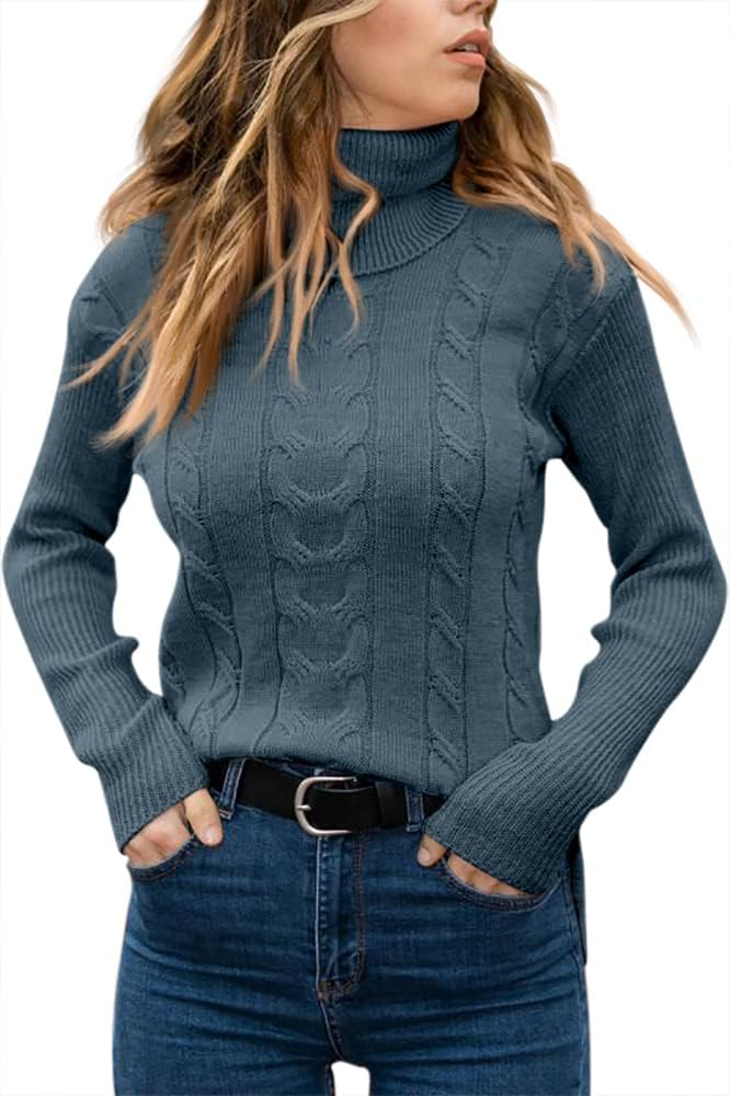 Stilvoller Gestrickter Damen Rollkragenpullover - Denise