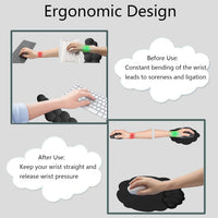 Ergonomisches Handgelenkauflagen-Set in Wolkenform mit Mauspad & Untersetzer – Zeyora