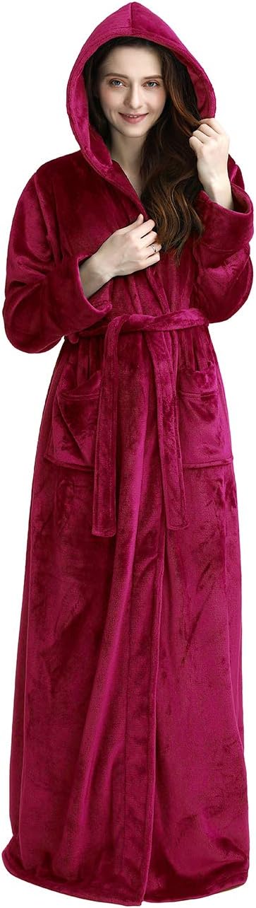 Fluffy Fleece Bathrobe with Hood - CozyFluff