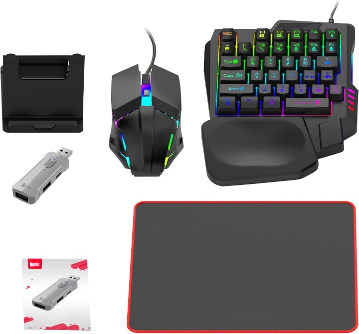 RGB Gaming Toetsenbord en Muiscombinatie – Ergonomische Controller-Adapterset – Zyvorn