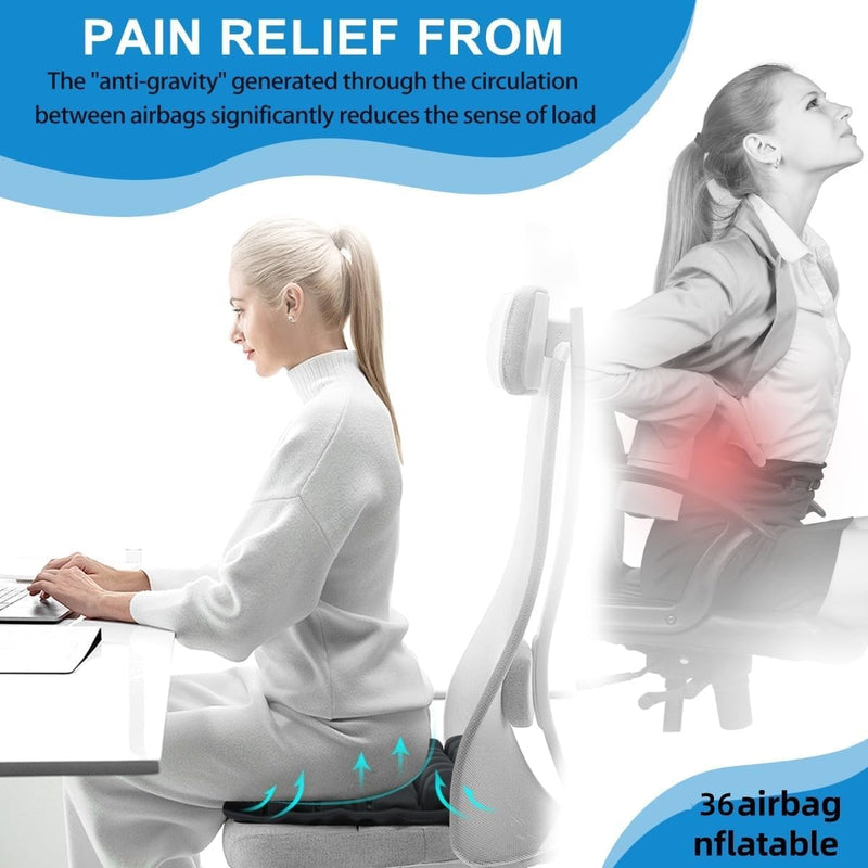 Inflatable Travel Chair Cushion with Ergonomic Pressure Relief – AirComfort