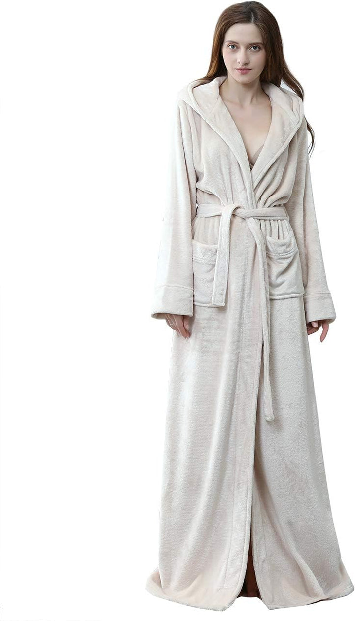 Fluffy Fleece Bathrobe with Hood - CozyFluff