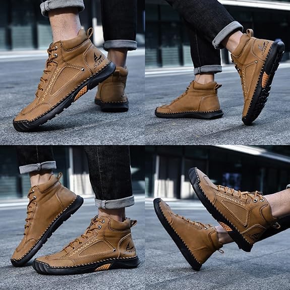 Handmade Waterproof Orthopedic Men's Boots - Arch Support and Non-Slip Insoles - Renvar 