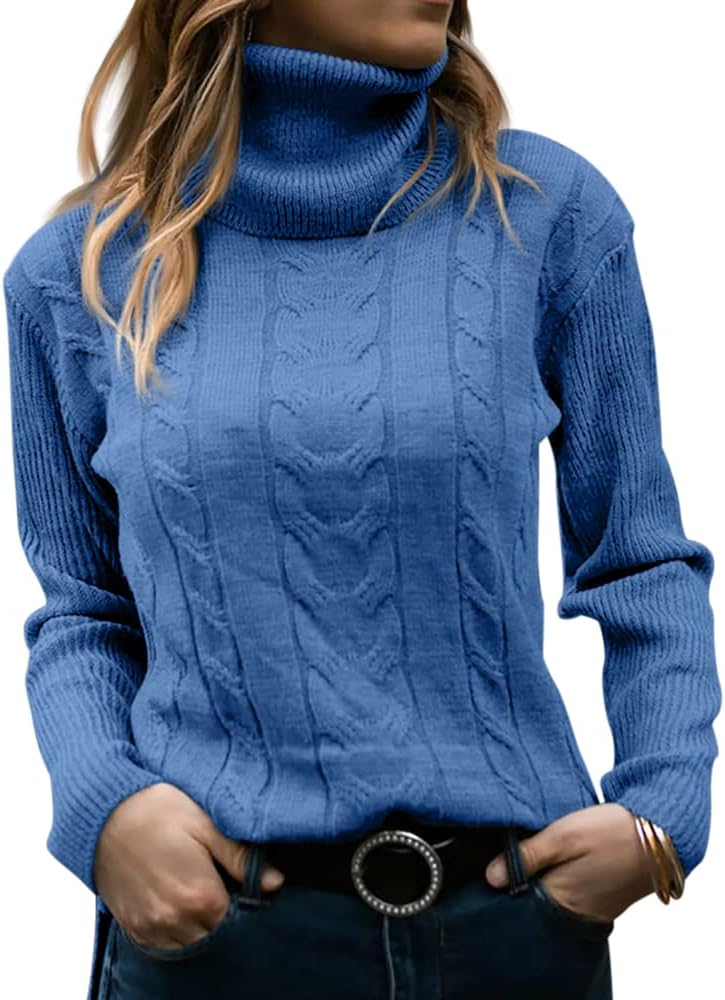 Stilvoller Gestrickter Damen Rollkragenpullover - Denise