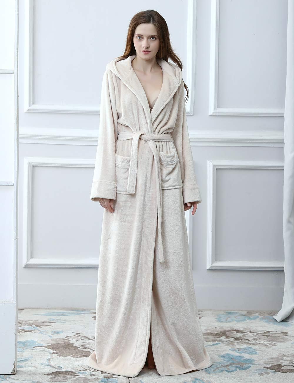 Fluffy Fleece Bathrobe with Hood - CozyFluff