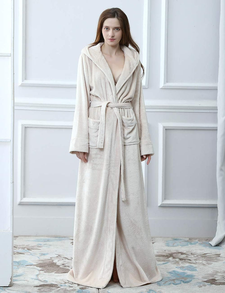 Fluffy Fleece Bathrobe with Hood - CozyFluff
