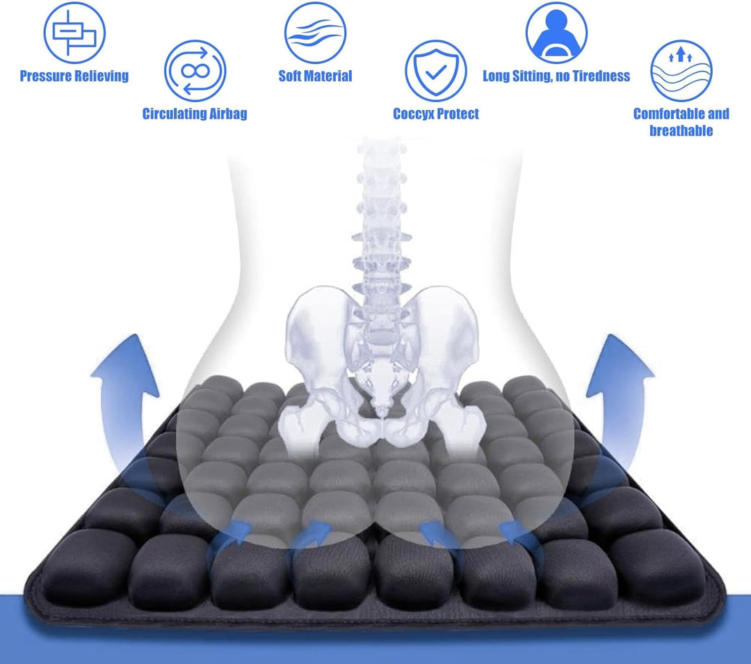Inflatable Travel Chair Cushion with Ergonomic Pressure Relief – AirComfort
