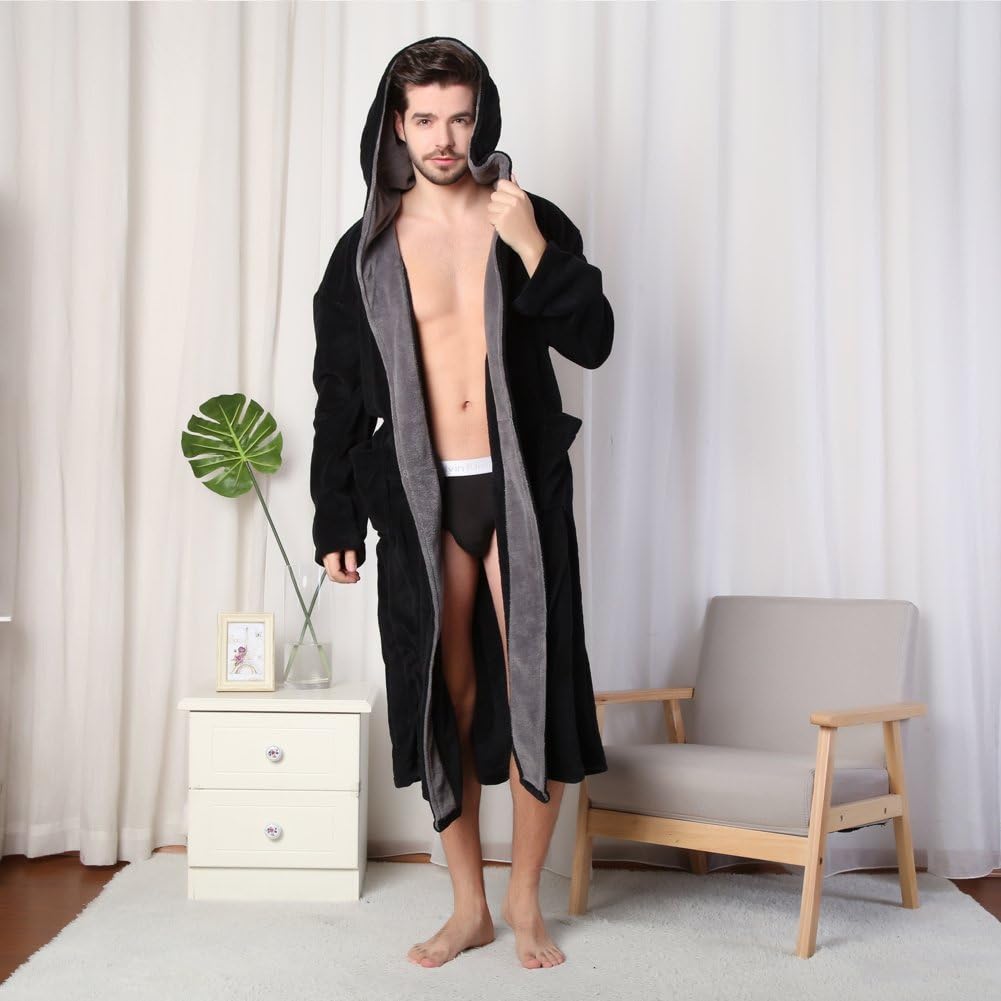 Luxuriöser Herren Bademantel mit Kapuze - Lars