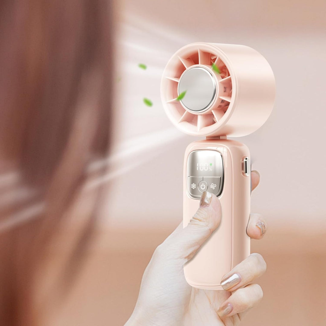 Tragbarer faltbarer Handventilator mit LED-Display – 100 Geschwindigkeiten