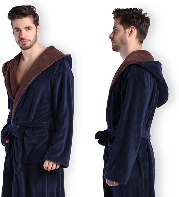 Luxuriöser Herren Bademantel mit Kapuze - Lars
