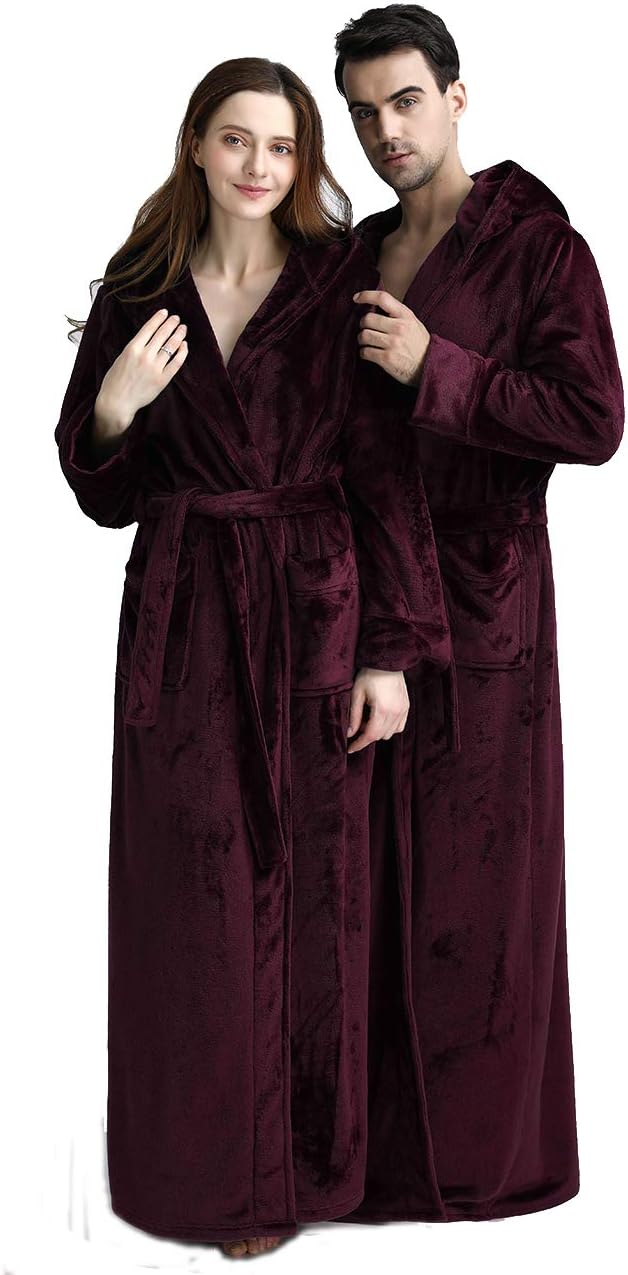 Fluffy Fleece Bathrobe with Hood - CozyFluff