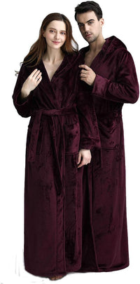 Fluffy Fleece Bathrobe with Hood - CozyFluff
