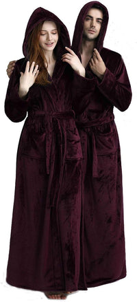 Fluffy Fleece Bathrobe with Hood - CozyFluff
