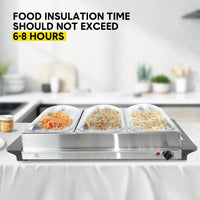 Electric Buffet Food Warmer with 3 x 2.5L Trays &amp; Temperature Control – Valtero