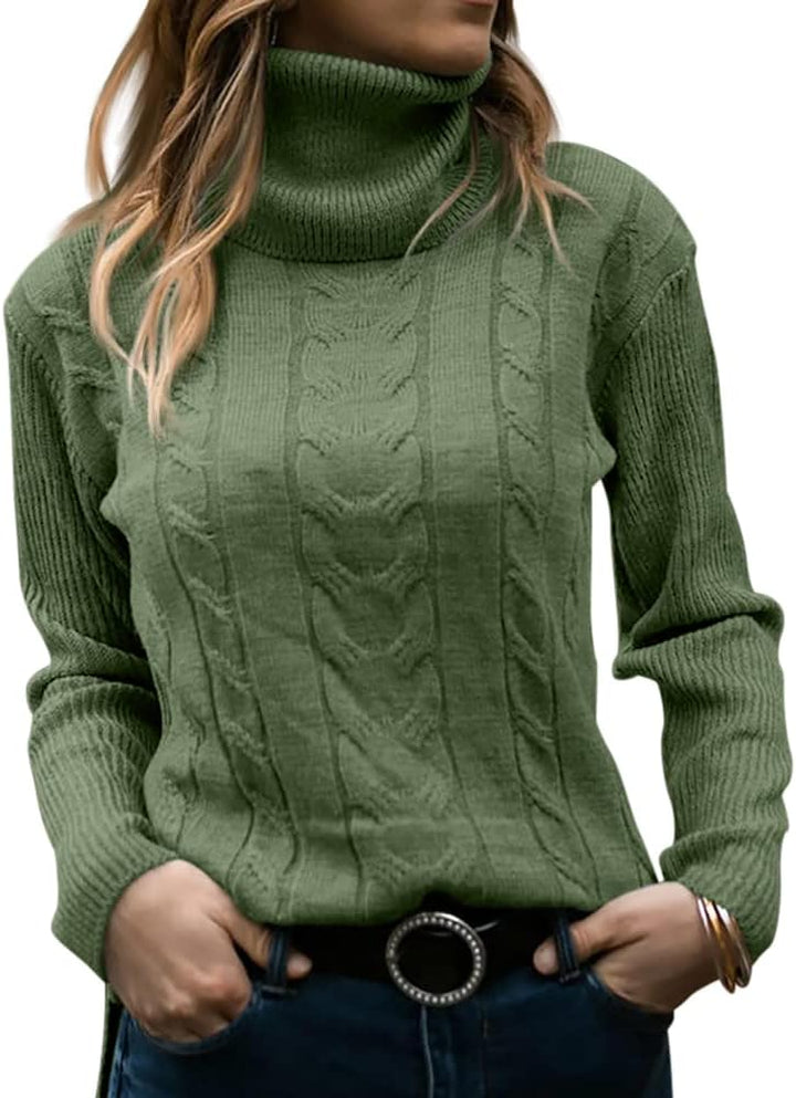Stilvoller Gestrickter Damen Rollkragenpullover - Denise