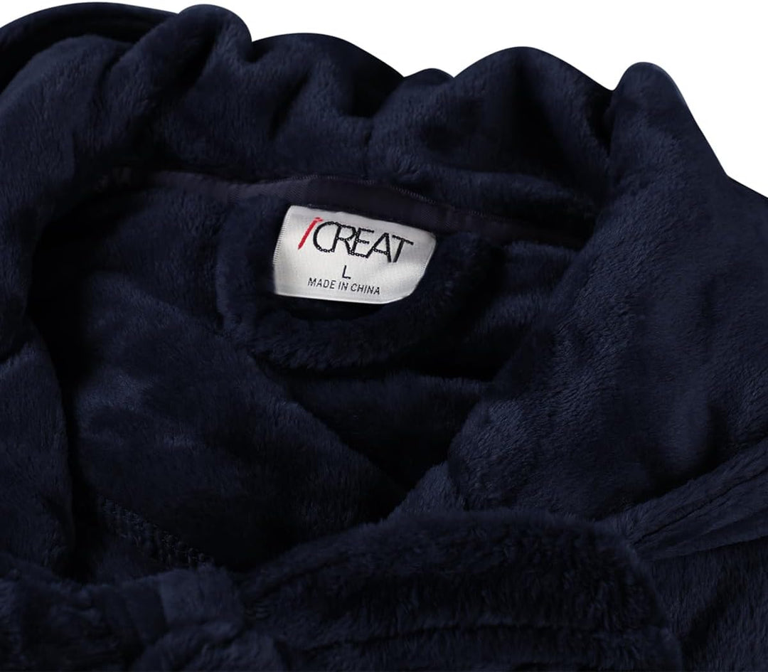 Fluffy Fleece Bathrobe with Hood - CozyFluff